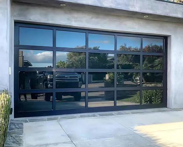 Buy cheap Glass Garage Cheap Price Black Waterproof Excellent Insulation Aluminum Sectional Door For Residential House In Grey from wholesalers