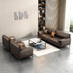 Contemporary Leather Office Conference Room Sectional Sofa Set 1 1 2 with Tea