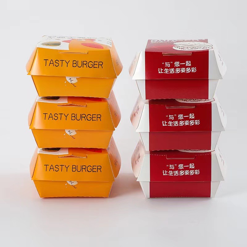 Burger French Fries Food Packaging Box Printing Eco-Friendly Food Container Paper Box
