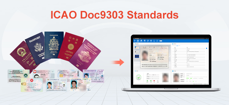 ID Card Reader RFID MRZ OCR White light Infra-red UV Passport Scanner Document Reader