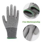 Level 2 Protection PU Safety Gloves Anti Slip Grey Breathable Work Gloves