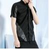 Buy cheap Summer Short Sleeve Mens Fashion Casual Shirts / Business Work Shirts With Zipper from wholesalers