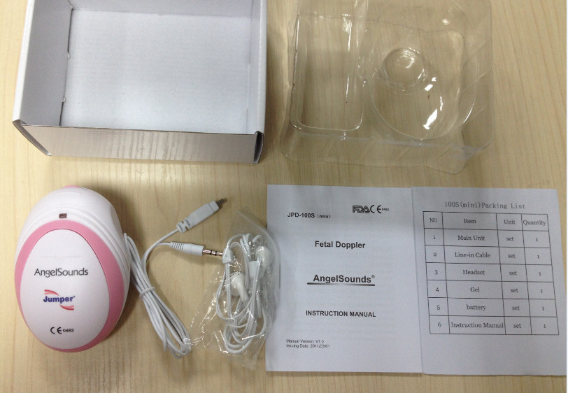 Small Pink color Angelsounds Pocket Fetal Doppler For Transmiting Fetal Heart Signal JPD-100Smini