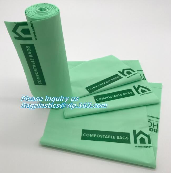 Eco Friendly Biodegradable Plastic Compostable Garbage Bags On Roll, Compostable Disposable Colored Plastic Garbage Bag