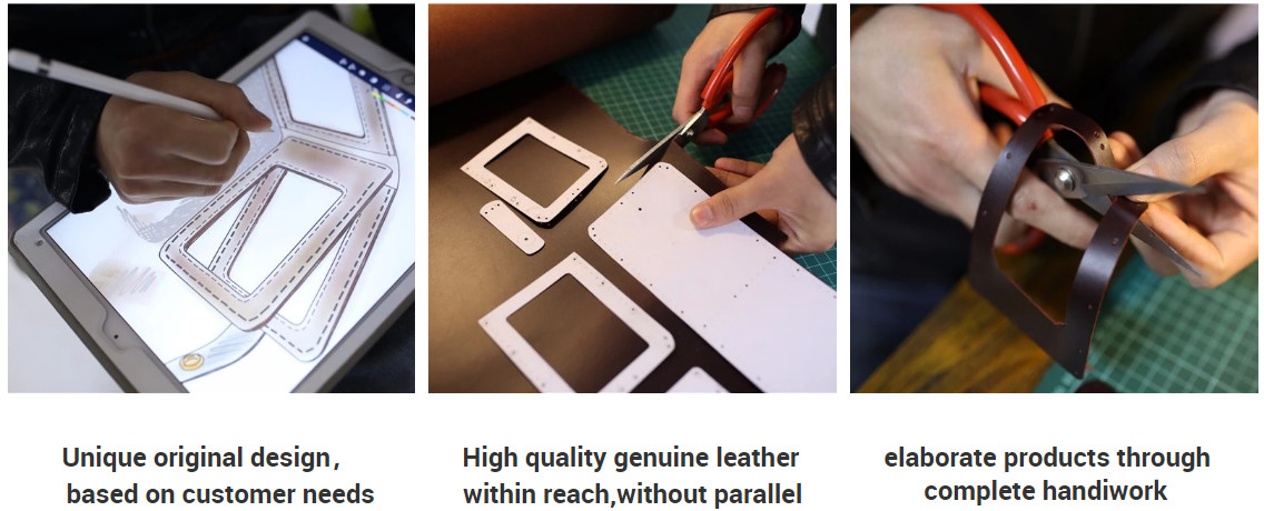 Genuine Leather Luxury Packaging Boxes Rectangle Portable Comb Case And Holder