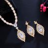 Buy cheap Wholesale Jewelry Set CZ Pendant Necklace Crystal Cubic Zircon Necklace Earrings Jewelry Set necklace earrings For Women from wholesalers