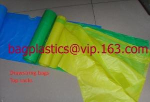 China Heavy Duty Biodegradable drawtape, plastic drawstring heavy duty garbage trash roll bag,closure drawtape bag for garbage on sale