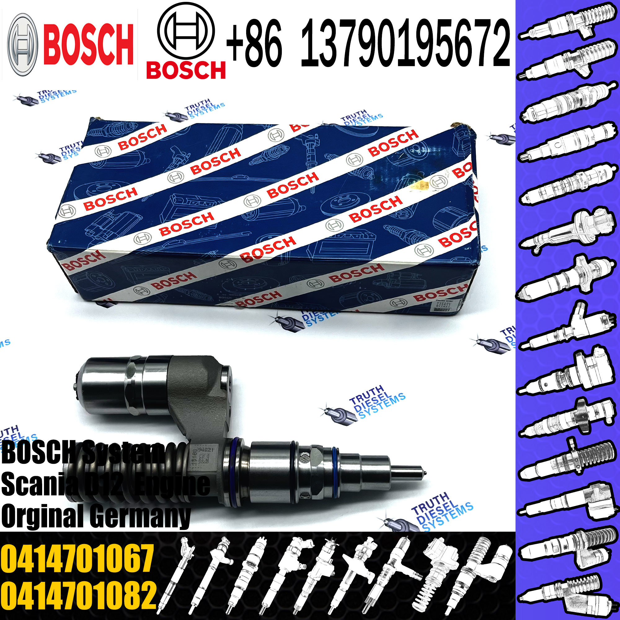 Common Rail Diesel Fuel Injector 0414701067 For Sca-Nia 1805343