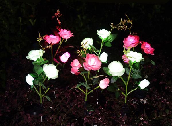 Buy cheap Solar three heads rose lights Ground decoration lawn lamp from wholesalers