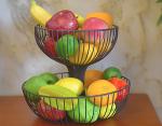 Customized Design Baking Black Iron 2-Layer Metal Fruit Plate 27*35*24CM