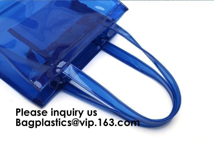 Clear PVC Sling Bag With Zipper Bag And Shoulder Strap, Clear PVC Large Handbag With Small Pouch,Bagease, Bagplastics