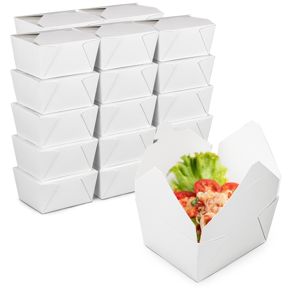 Disposable Salad Packaging Food Containers Kraft Paper Box for Fast Foods and Takeaway
