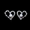 Buy cheap Fashion 925 Silverl Earrings White Zircon With Fresh Water Pearl Heart Shaped from wholesalers