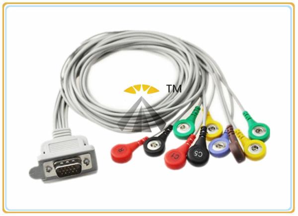 Buy cheap Gray 10 Lead ECG Electrode Cable Holter DMS 300 Series With Leadwires Snap IEC from wholesalers