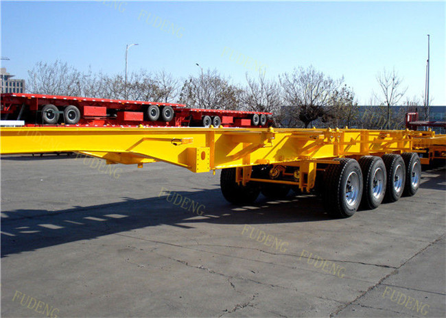 2 / 3 Axles Chassis Trailer / Load Capacity 50 Ton Shipping Container Trailer
