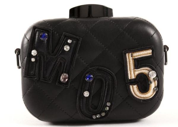 Buy cheap Quilted Black And Gold Clutch Purse Box Shaped With Letters Decorate from wholesalers