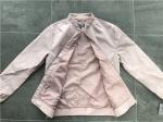 Menswear Zip PU Leather Coat Pink Polyester Nylon Bomber Jacket With Rib Detail