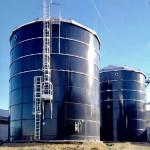 High Strength Glass Fused Bolted Steel Tank Dark Blue Color Custom Capacity