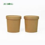 Biodegradable Disposable Kraft Paper Bowls 26 OZ UV Coating For Salad