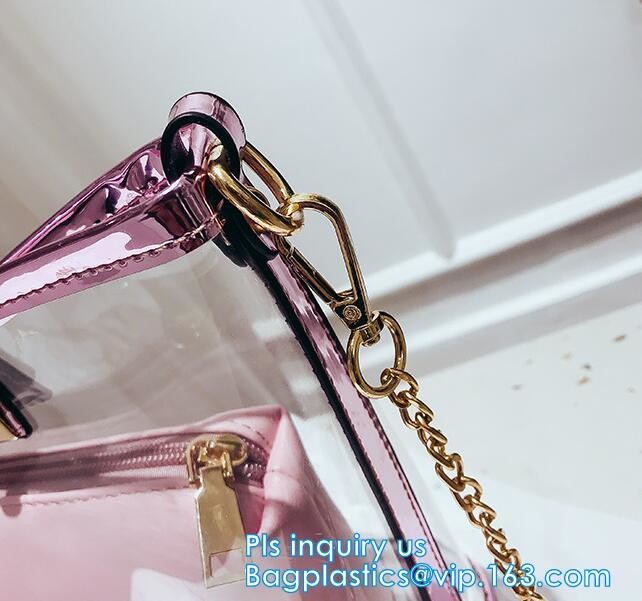 Waterproof Promotional Clear Tote Pvc Handle Shopping Bag, PVC Mat Waterproof Reusable Tote Shopping Bags, Summer Soft P