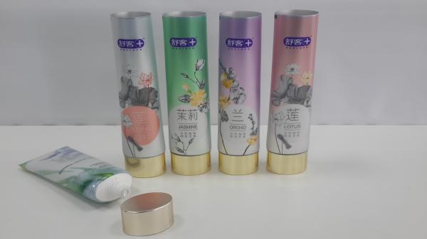 D35 90g Flat Oval Elliptical Toothpaste Tube Golden Stamping Offset Flexo