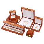 Handmade Rectangle Custom Logo Wooden Jewelry Box For Bracelet Necklace Ring Set