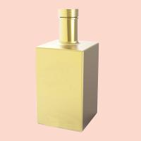 Buy cheap 0.7L Square Glass Bottle Golden Electroplating 1050g Hot Stamping Golden Foil product