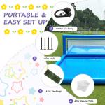 33FT Inflatable Volleyball Court Pool Blue Beach Water Volleyball Net Field With
