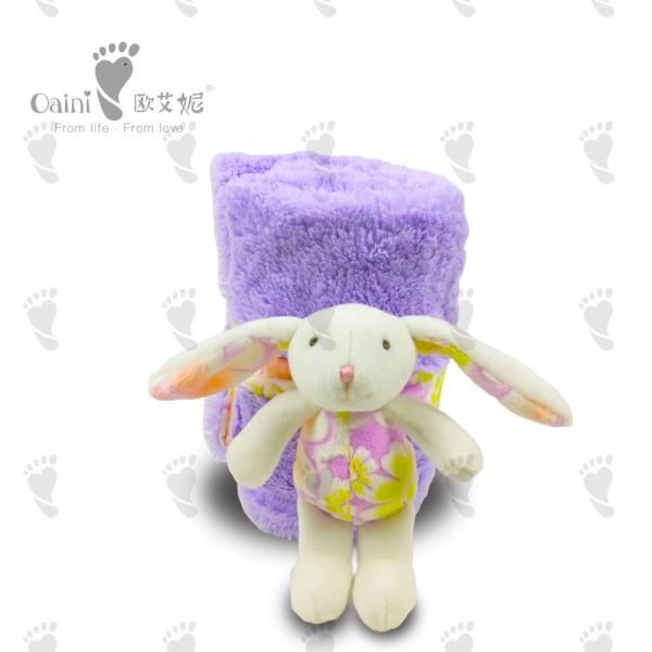 Buy cheap Eco Friendly Baby Bedding Set Print Bunny Purple Personalized Baby Blankets from wholesalers