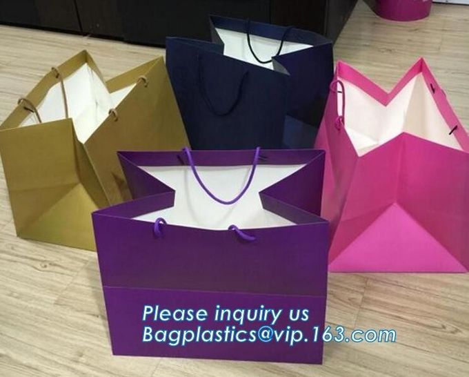 tea brown paper bag with logo print eco friendly With Ribbon Handles wine packaging offset bags,Decorative Paper Bags wi