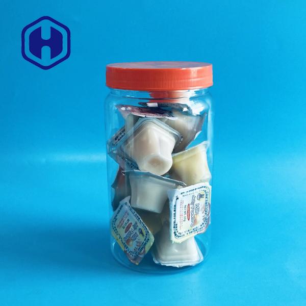Buy cheap Clear Airtight Peanut Butter Snack Round Plastic Jars With Lids 38oz 1120ml 1000g from wholesalers