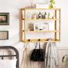 Buy cheap OEM Bamboo Bathroom Wall Shelf Over Toilet Storage With Hooks from wholesalers