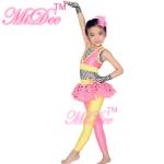Kids Dance Clothes Polka Dots Tutu Pants Sequin Dance Dress With Zebra Leotard