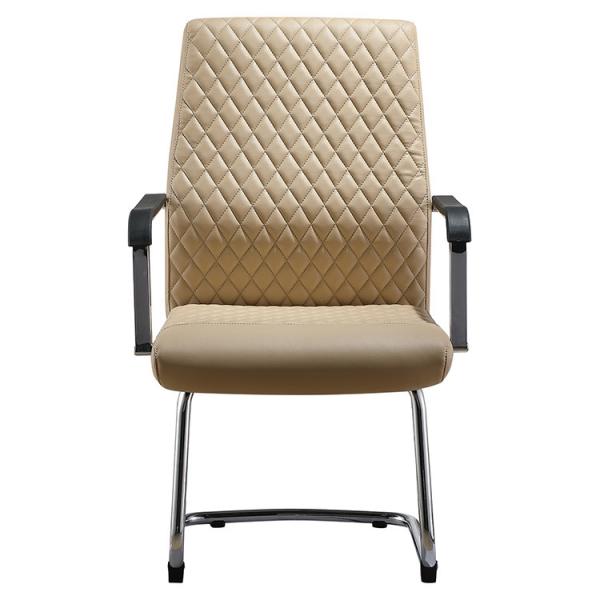 Quality Chromed SS Modern Executive Chairs No Wheels PU Upholstery SGS for sale