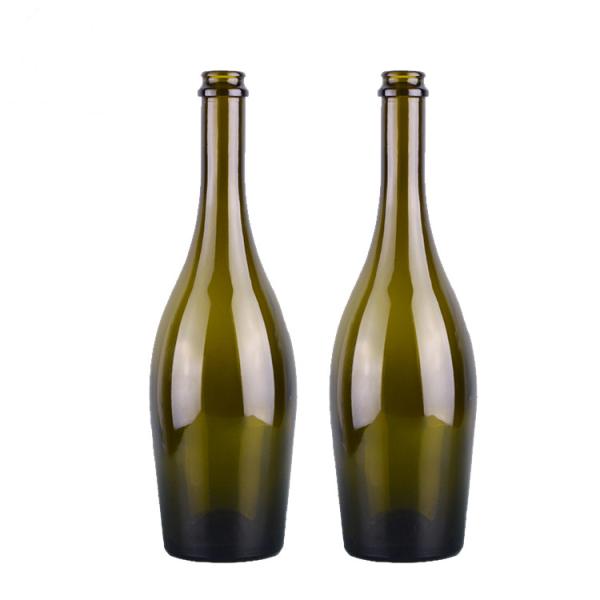Buy cheap Champagne Shaped Glass Wine Bottle Empty Antique Green Wine Packaging 750ml from wholesalers