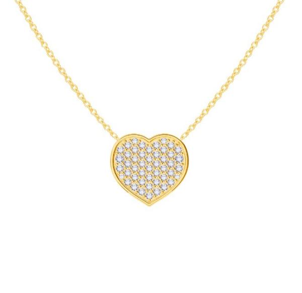 Buy cheap 18" Chain Length Round Cut Diamond 925 Sterling Silver Heart Pendant Necklace for Women from wholesalers