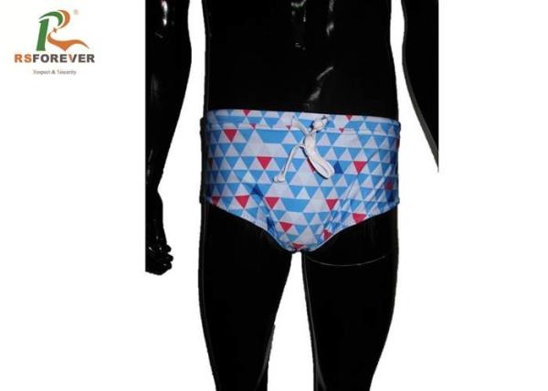Buy cheap Light Blue Custom Mens Bikini Swimwear For Swimming Dye Sublimation Printing from wholesalers