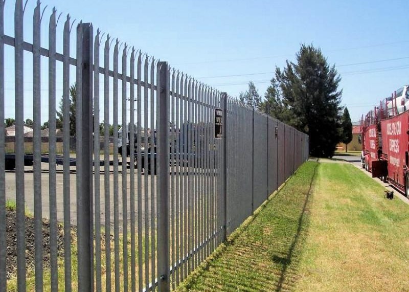 Rounded 3000mm Height Steel Palisade Fencing For School Playground