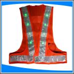 LED traffic safety vest,100% ployester,factory supplier high visibility safety