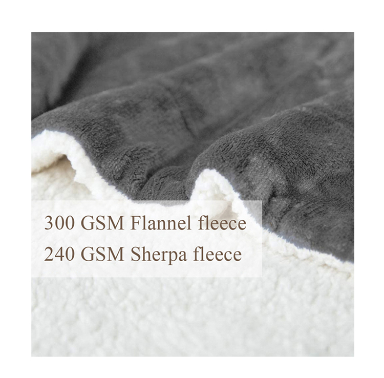 Luxury And Comfort With Our Modern Gray Flannel Sherpa Blanket All-Season
