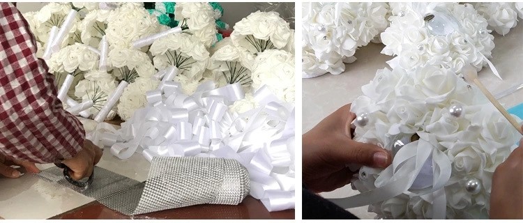 European and American PE foam lace bride holding bouquet wedding bridesmaids simulation wedding bouquet
