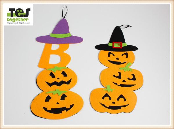 Buy cheap New Halloween pendant non - woven pendant creative festive fence blanket decorated with pumpkin ornaments from wholesalers