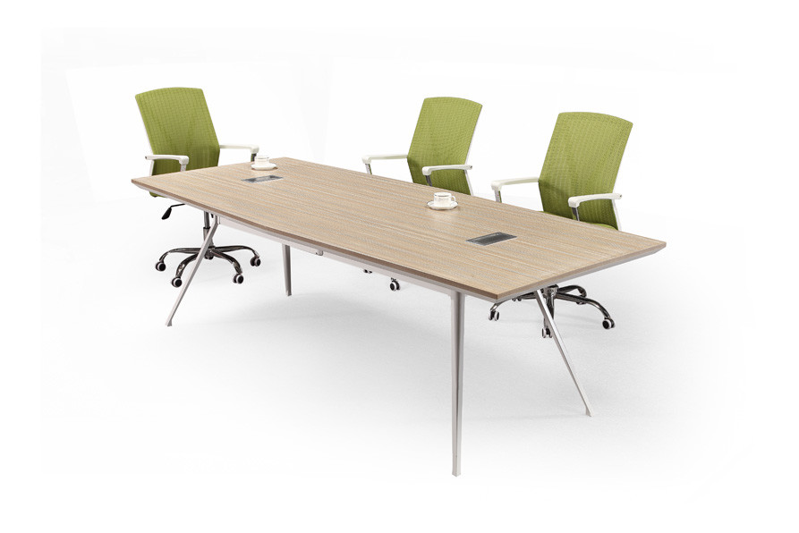 Melamine Surface Office Conference Table , MFC Office Furniture With Power Outlet