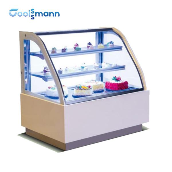53.5 Inch Height Glass Pastry Display Chiller , Double Pane Flat Cake Display