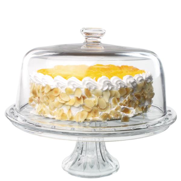 12 inch eco-friendly lead-free crystal transparent dome glass cake stand with