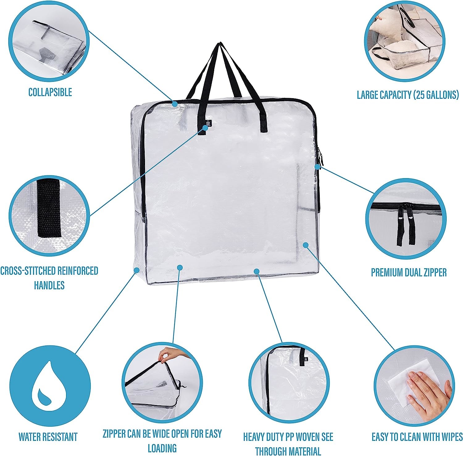 VENO 5 PACK MOVING BAGS, WREATH STORAGE BAG, GARLAND CONTAINER, MOVING AND PACKING SUPPLIES FOR COLLEGE. MOVING BOXES