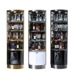 Stainless Steel Metal Frame Modern Wine Display Cabinet For Living Room
