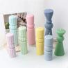 Buy cheap Large Tall Pillar Decorative Candle Mold Roman Aesthetic Striped Cylindrical Silicone Mould DIY from wholesalers