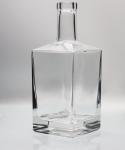 Cylinder Panel Glass Spirit Bottle Square Glass Liquor Bottles 700ml 500ml