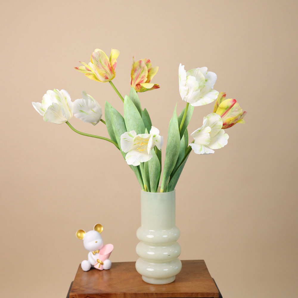 Realistic Handmade Tulip Simulation Flower Bonsai for Home Decoration and Wedding Photography Props in Multiple Colors